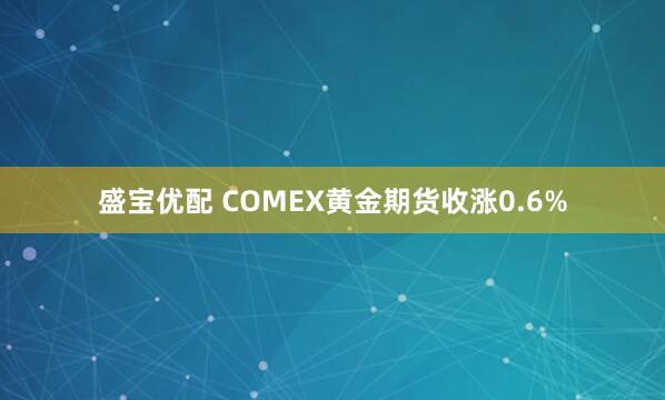盛宝优配 COMEX黄金期货收涨0.6%