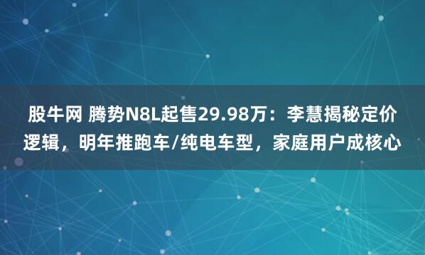 股牛网 腾势N8L起售29.98万：李慧揭秘定价逻辑，明年推跑车/纯电车型，家庭用户成核心