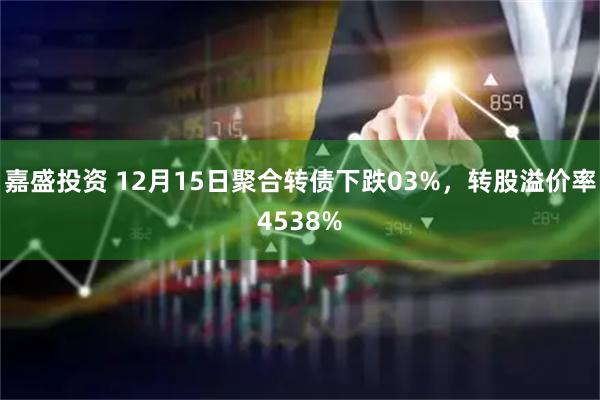 嘉盛投资 12月15日聚合转债下跌03%，转股溢价率4538%